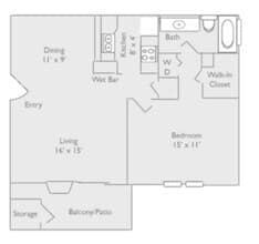 1-1 Classic 104 floor plan