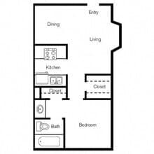 1 BED | 1 BATH 203D floor plan