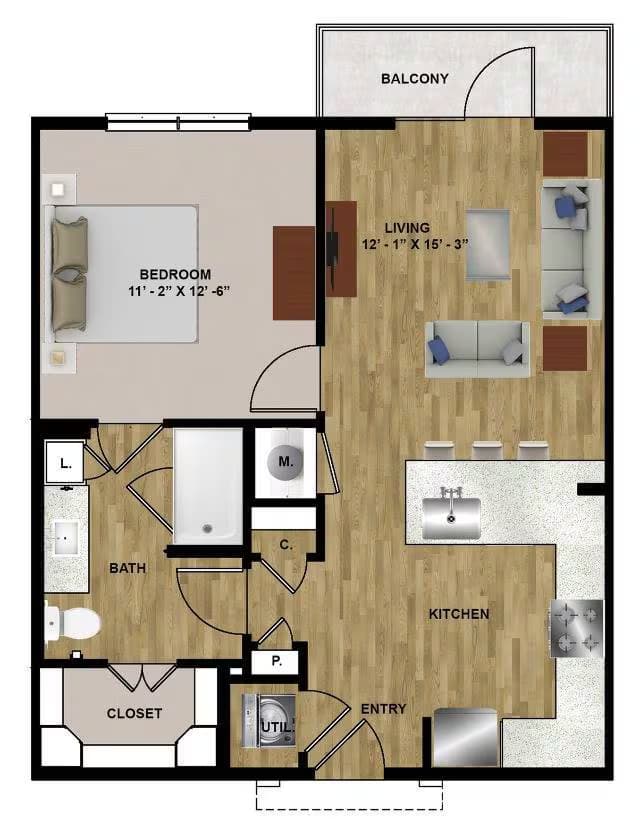 Unit 1-425 1-345 floor plan