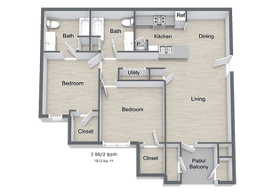 Two Bedrooms 5101 floor plan