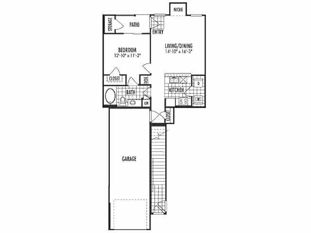 A1 - Attached Garage 612 floor plan