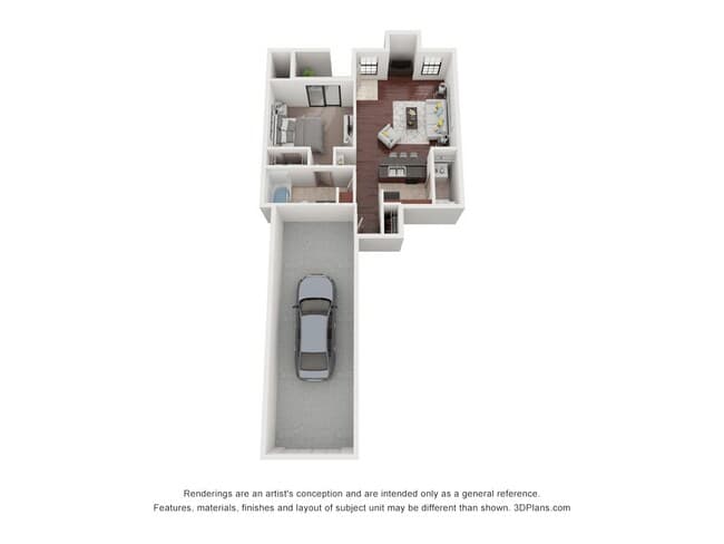 A1 - Attached Garage 912 floor plan