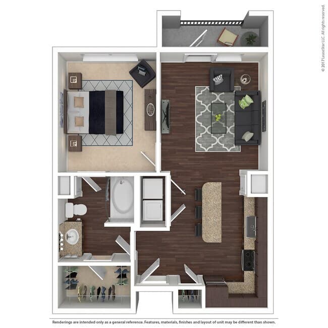 1 Bedroom 1 Bath 2348 floor plan