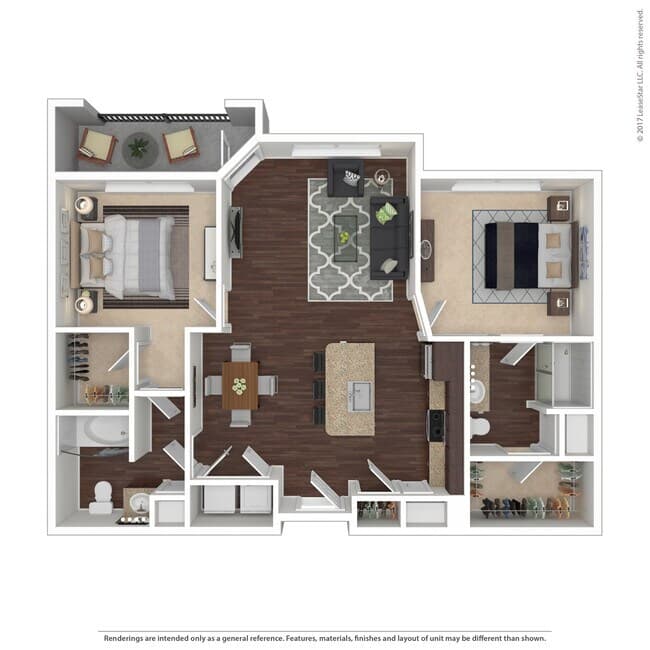 2 Bedroom 2 Bath 2157 floor plan