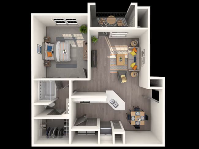 1 Bedroom 1 Bath 647 414 floor plan