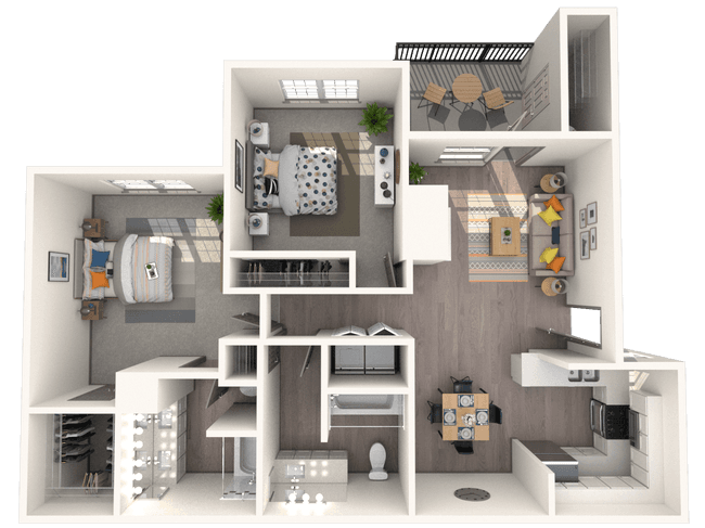 2 Bedroom 2 Bath 1037 314 floor plan