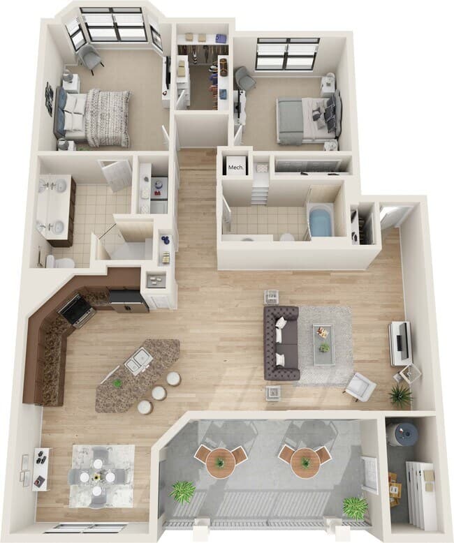 2 Bedroom 2 Bath 314 floor plan