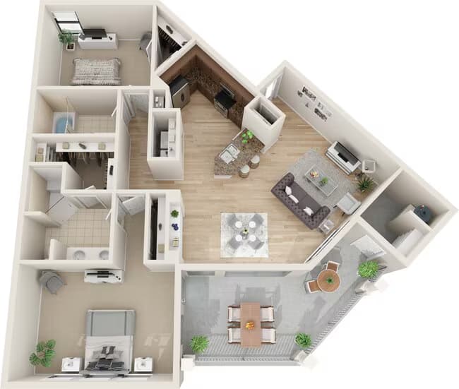 2 Bedroom 2 Bath 1521 floor plan