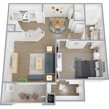 1 Bedroom 432 floor plan