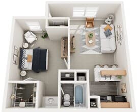 A1 One Bedroom 10-10203 floor plan