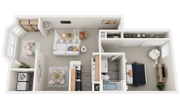 A3 One Bedroom with Morning Room 03-03201 floor plan