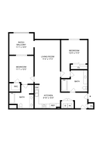 Two Bedroom Two Bathroom K-304 floor plan