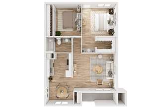 2 Bed 1 Bath 5G floor plan