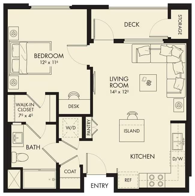 Plan A1 3-212 floor plan