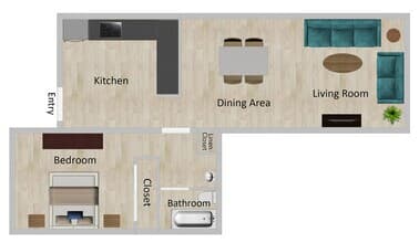 1x1R 17 floor plan
