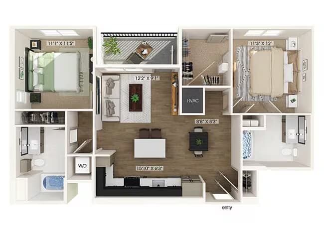 Unit 1-201 1-303 floor plan