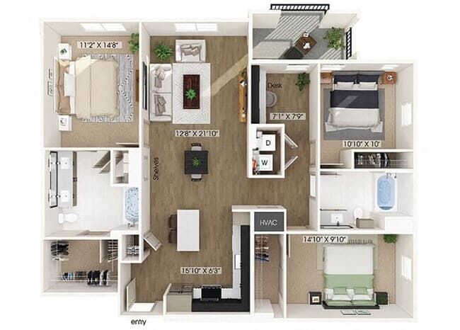 C1D 4-202 floor plan