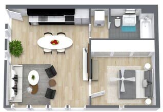 1 Bd 1 Bth 103 floor plan