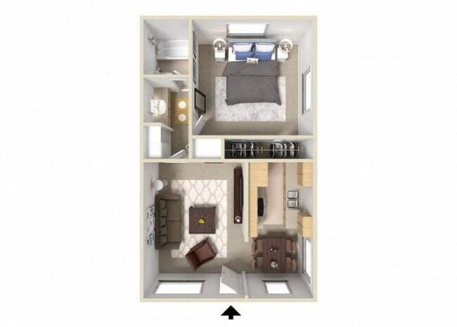 1BD, 1BTH 230 floor plan