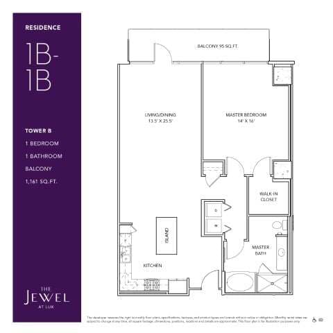1B-1B floor plan