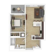 1 Bed 1 Bath floor plan