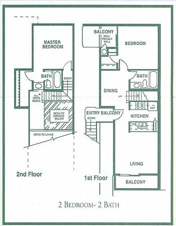 2 Bedroom 2 Bathroom 265 floor plan