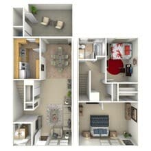 2 Bedroom 323D floor plan