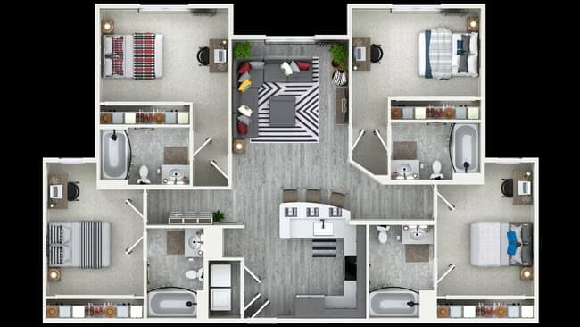 Unit Private Bedroom Private Bedroom floor plan