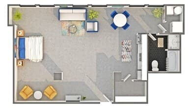Horton Studio 1-505 floor plan
