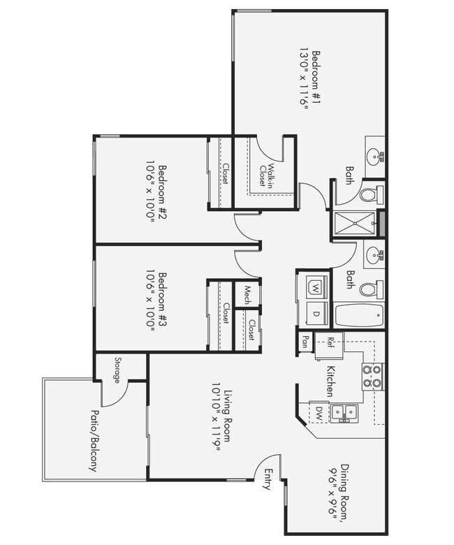Unit 845-P 817-P floor plan
