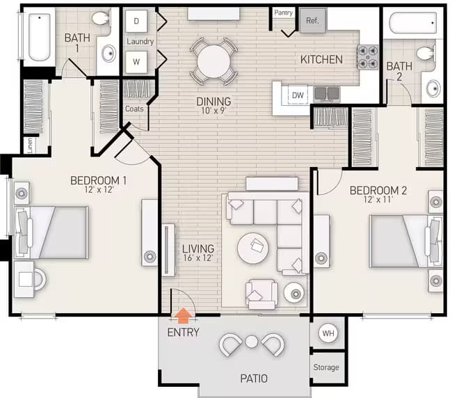 Unit 233 225 floor plan