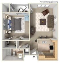 1 BR 1 BA Reno 3106 floor plan