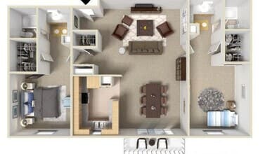 2+2 Plan C floor plan