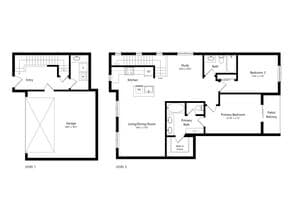 2 Bed with den 2 Bath- 1407 sq ft Townhome 030 floor plan