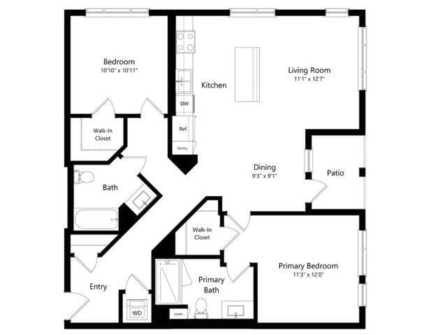 2-B 401 floor plan