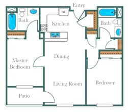 2x2 Royal Oaks-320 floor plan