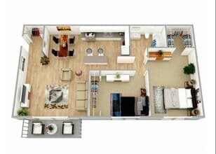 Two Bedroom One Bath 3867-67M floor plan