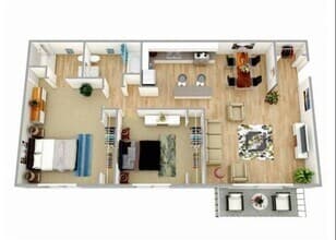 Two Bedroom Two Bath 3859-59W floor plan