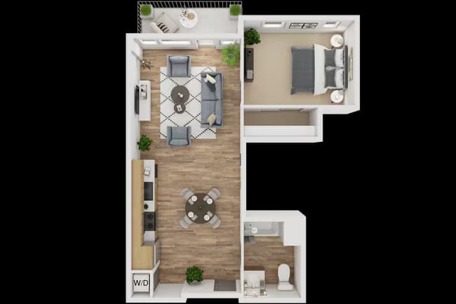 1 Bed, 1 Bath 0511 floor plan