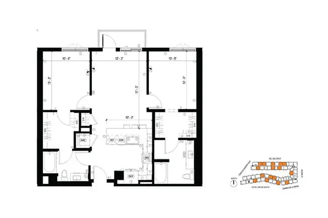 C1 2 Bedroom 750 floor plan