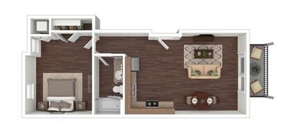 1 Bed / 1 Bath floor plan