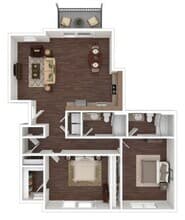 2 Bed / 2 Bath floor plan