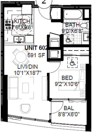 Unit 0102 2401 floor plan