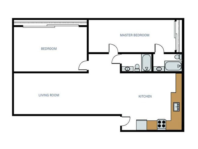 2 Bedroom 2 Bathroom R 31C floor plan
