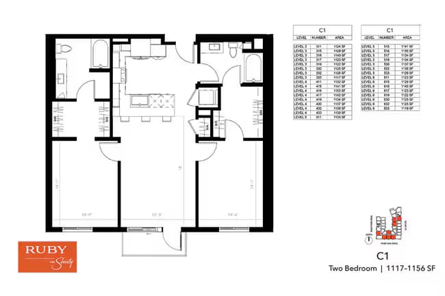 Unit 633 333 floor plan