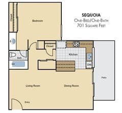 1 Bed 1 Bath 15 floor plan