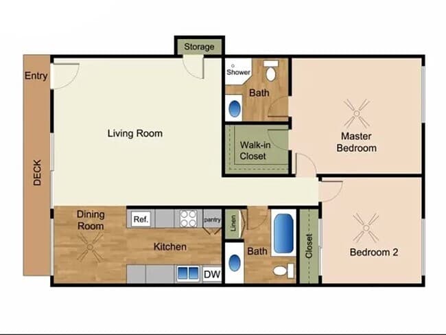 2x2 208 floor plan