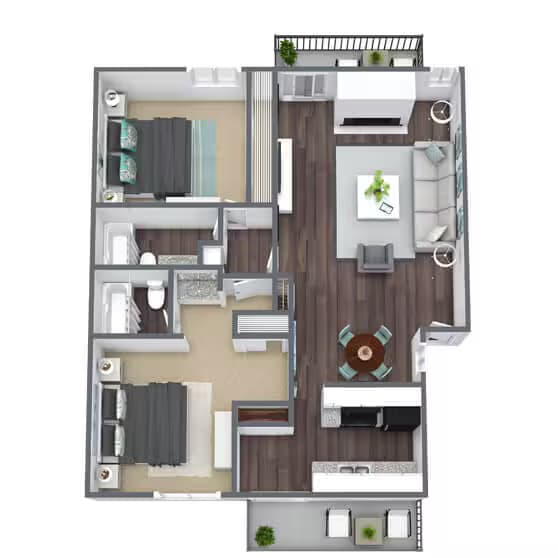 Unit 2984B 2948C floor plan