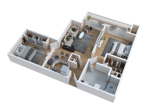 Two Bed / One Bath - B 51-333 floor plan