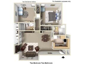 Two Bed Two Bathroom floor plan